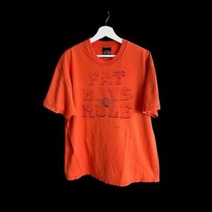Vintage Fat Boys Rule Harley Davidson T Shirt Sz XL Fresno California Orange